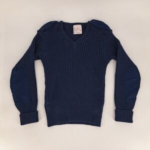 Brigade Quartermasters Wool Sweater Pullover Blue Size 42 Mens Made in England